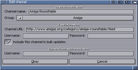 The Edit Channel window