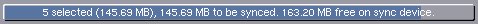 AmiPodder status bar when a number of episodes are selected.
